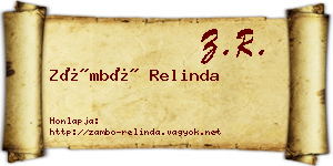 Zámbó Relinda névjegykártya